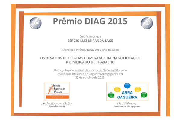 Certificado Prêmio DIAG 2015
